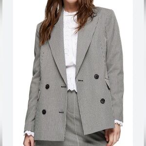 Topshop Mini Dogtooth Double Breasted Blazer